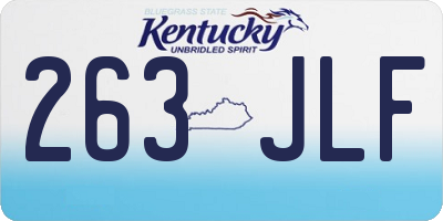 KY license plate 263JLF