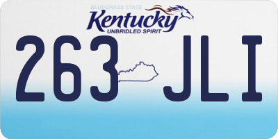 KY license plate 263JLI