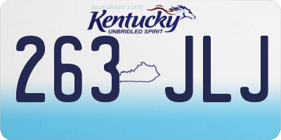 KY license plate 263JLJ