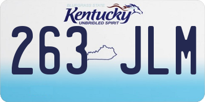 KY license plate 263JLM