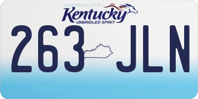KY license plate 263JLN