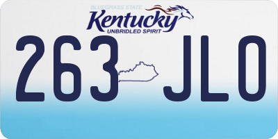 KY license plate 263JLO