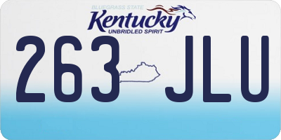KY license plate 263JLU