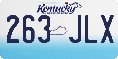 KY license plate 263JLX