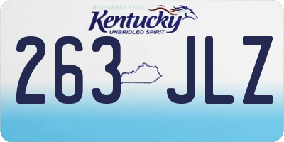 KY license plate 263JLZ