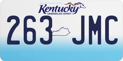KY license plate 263JMC