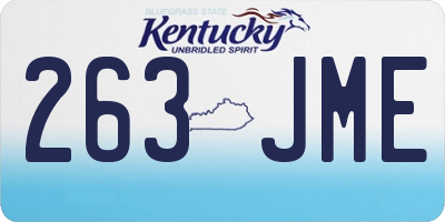 KY license plate 263JME