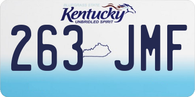 KY license plate 263JMF