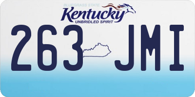 KY license plate 263JMI