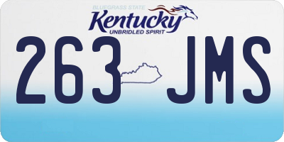 KY license plate 263JMS