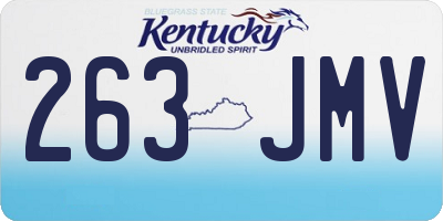 KY license plate 263JMV