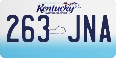 KY license plate 263JNA