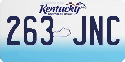 KY license plate 263JNC