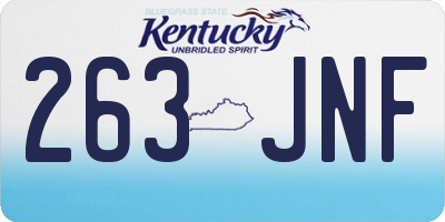 KY license plate 263JNF