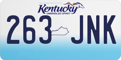 KY license plate 263JNK