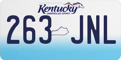 KY license plate 263JNL