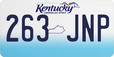 KY license plate 263JNP