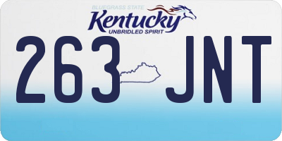 KY license plate 263JNT