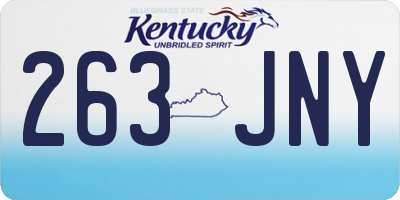 KY license plate 263JNY