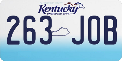 KY license plate 263JOB