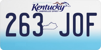 KY license plate 263JOF