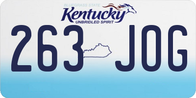 KY license plate 263JOG