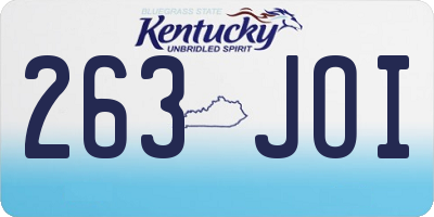 KY license plate 263JOI