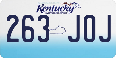 KY license plate 263JOJ