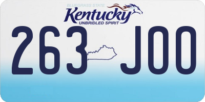 KY license plate 263JOO