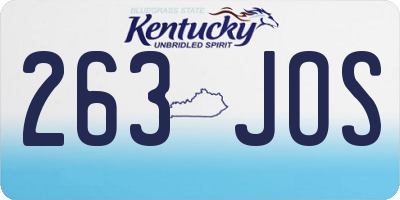 KY license plate 263JOS