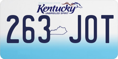 KY license plate 263JOT