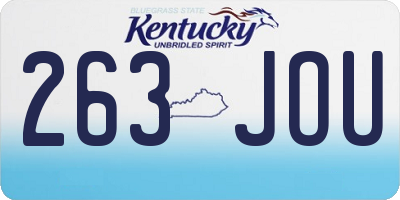 KY license plate 263JOU