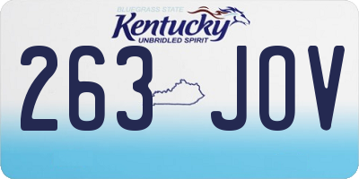 KY license plate 263JOV