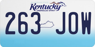 KY license plate 263JOW