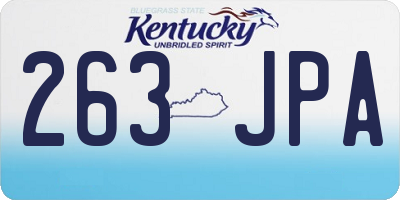 KY license plate 263JPA