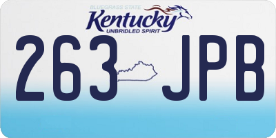 KY license plate 263JPB