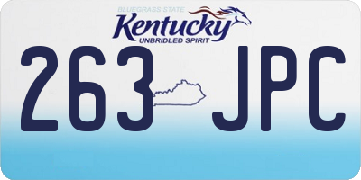 KY license plate 263JPC