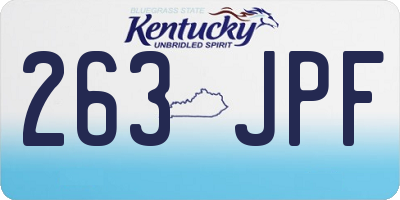 KY license plate 263JPF