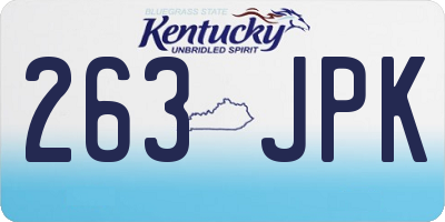 KY license plate 263JPK