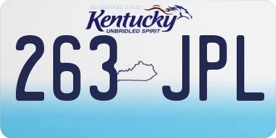 KY license plate 263JPL