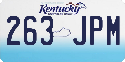 KY license plate 263JPM