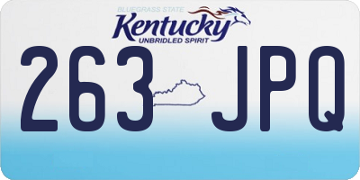 KY license plate 263JPQ