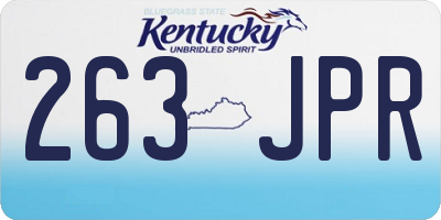 KY license plate 263JPR