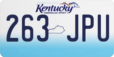 KY license plate 263JPU