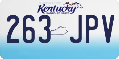 KY license plate 263JPV