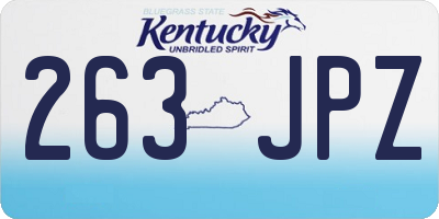 KY license plate 263JPZ