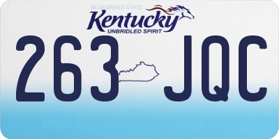 KY license plate 263JQC