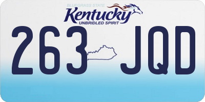 KY license plate 263JQD