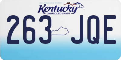 KY license plate 263JQE