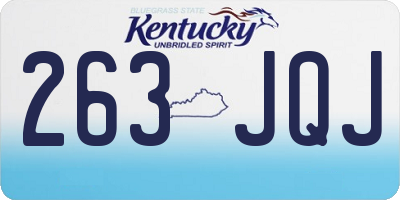 KY license plate 263JQJ